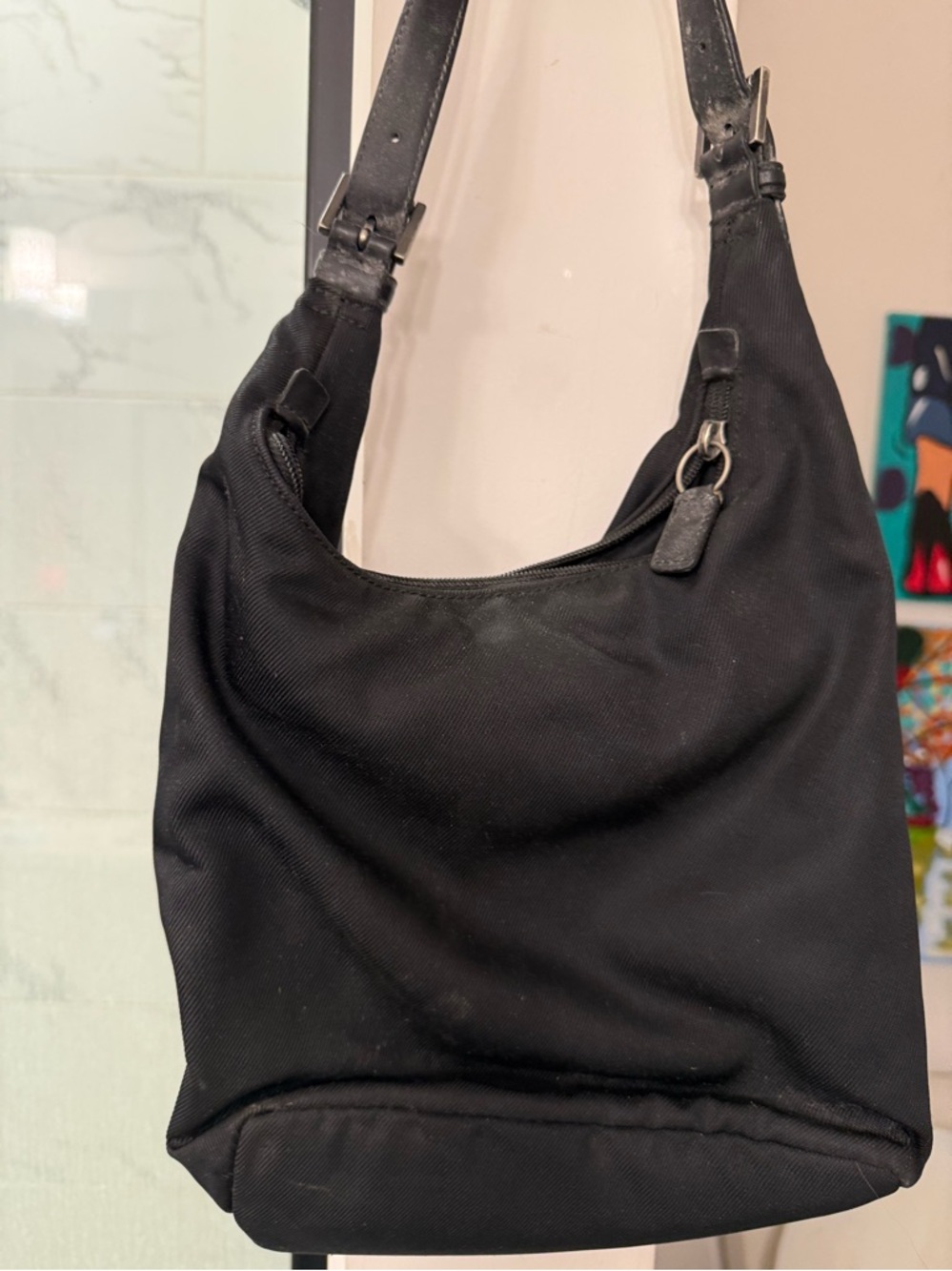 Coach Black Shoulder Hobo Bag with Leather Strap